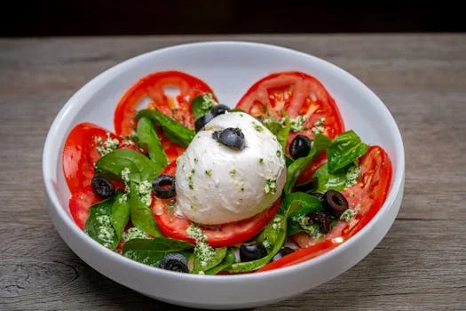 caprese salad with fresh mozzarella tomatoes basil